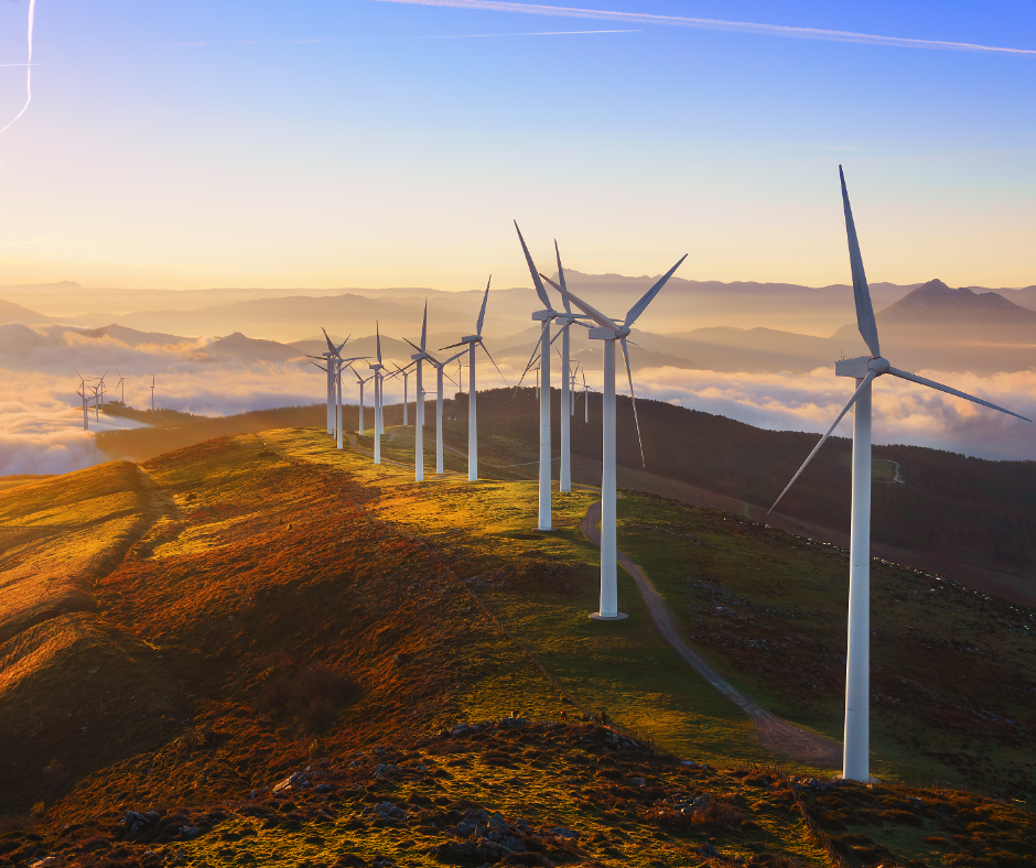 wind turbines on mountain