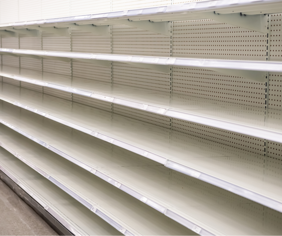 empty grocery shelves
