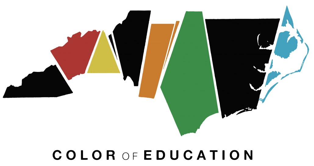 Color of Education logo showing the state of NC in multiple colors
