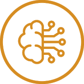 cartoon graphic icon of brain with wires