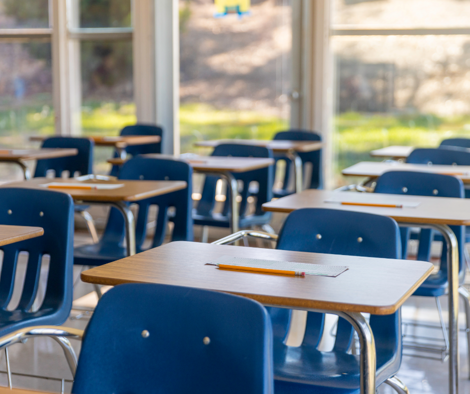 classroom with empty chairs